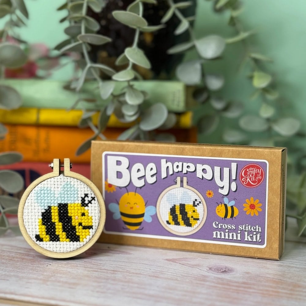 Útsaumur - Bee happy