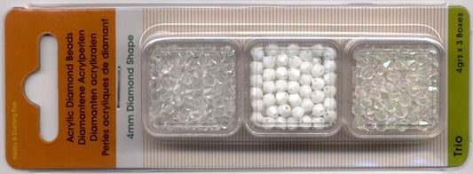 Perlur Acrylic beads trio 4mm