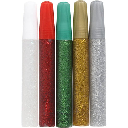 Glitter Glue 5x10ml.