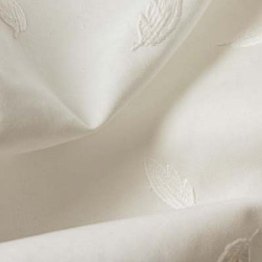 Poplin Embroidery - feathers ecru 100co