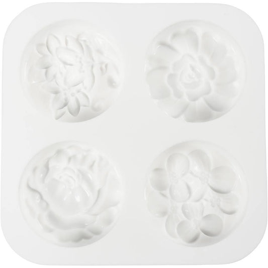 Silikon Mót - Round Flowers