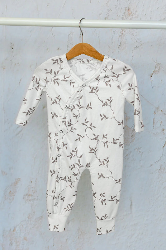 Bómullarjersey - Twigs Off White