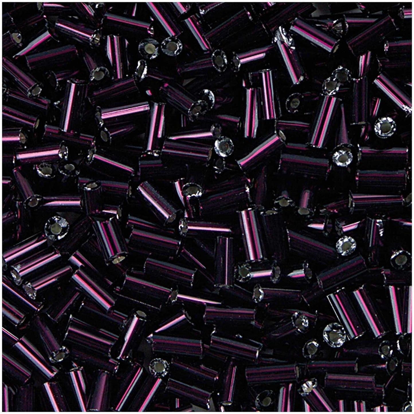 Perlur Rocaille Sticks 6,75mm - Blackberry/Silver