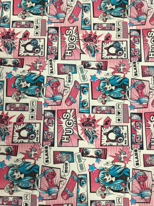 Bómullarefni Comics 100co / 150sm