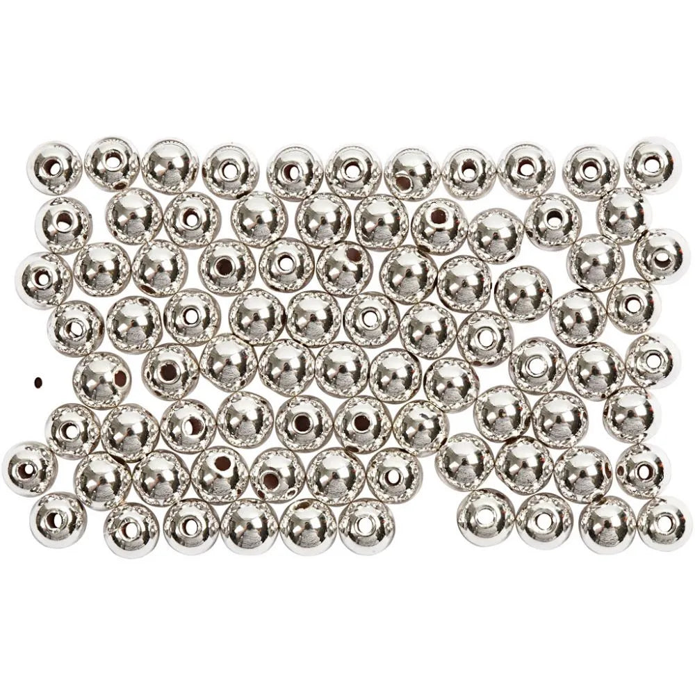Wax Beads 4mm - Silver