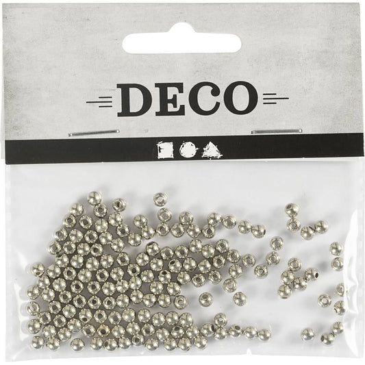 Wax Beads 4mm - Silver