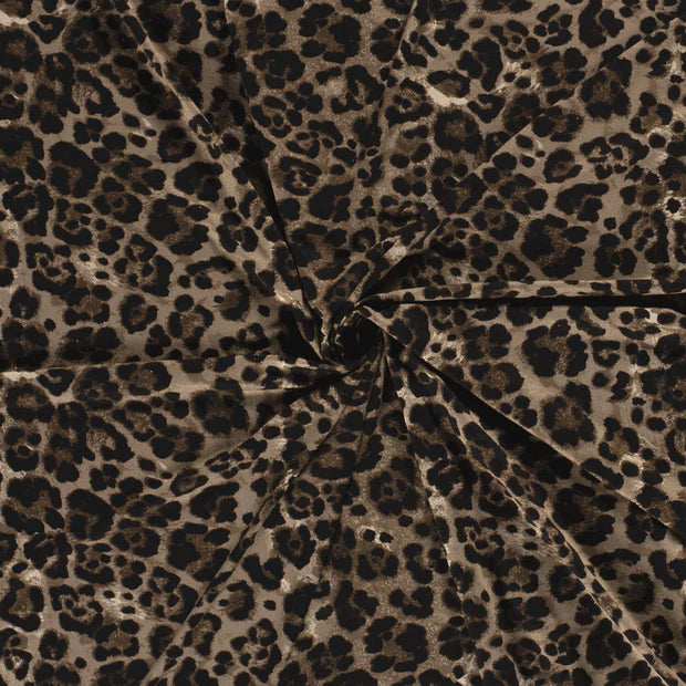 Viscose Jersey Printed Panther Taupe Grey