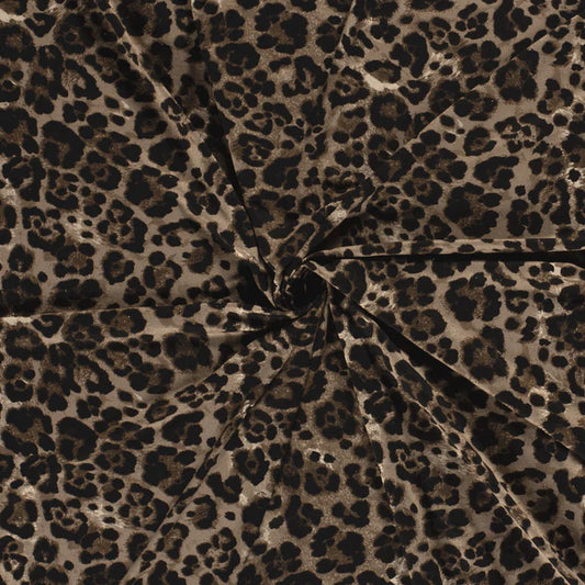 Viscose Jersey Printed Panther Taupe Grey
