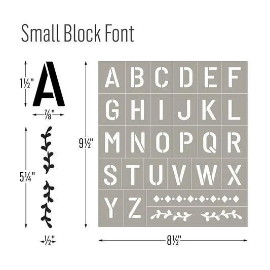 Stensill 3stk stafróf
