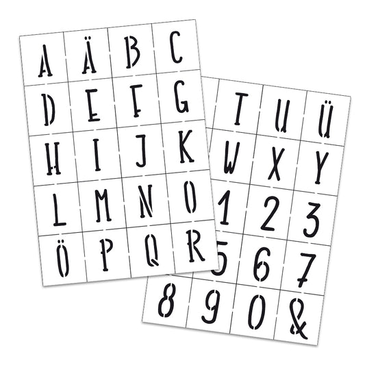 Stensill A5 2-piece. Alphabet modern