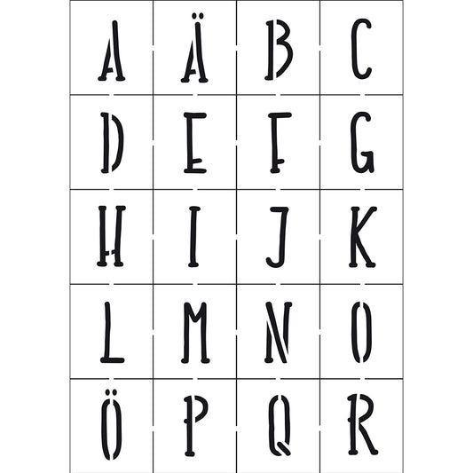 Stensill A5 2-piece. Alphabet modern
