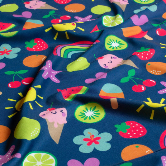 Swimwear Jersey UPF50 Recycled Rainbow Cobalt