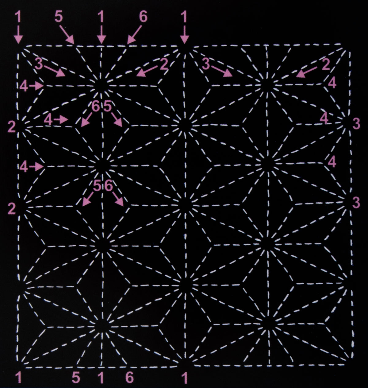 Sashiko: Template: Asa No Ha (Hemp Leaf)