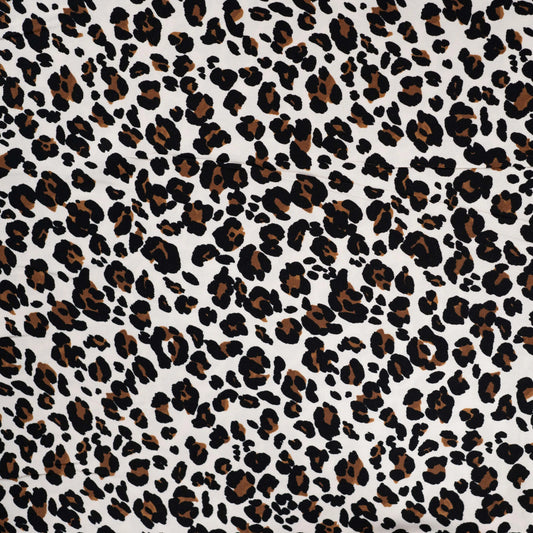 Viscose Twill Print - Leopard Sand
