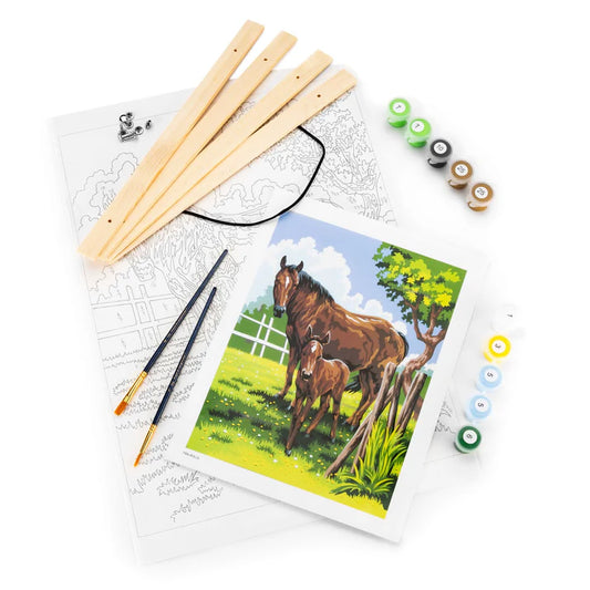 Painting by numbers - Mare and foal