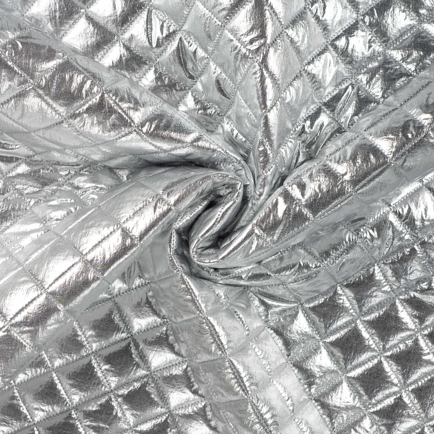 Quilted Poly creased Foil Silver