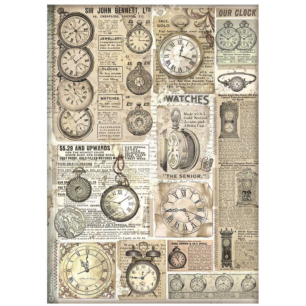 Ríspappír A4 - Clocks