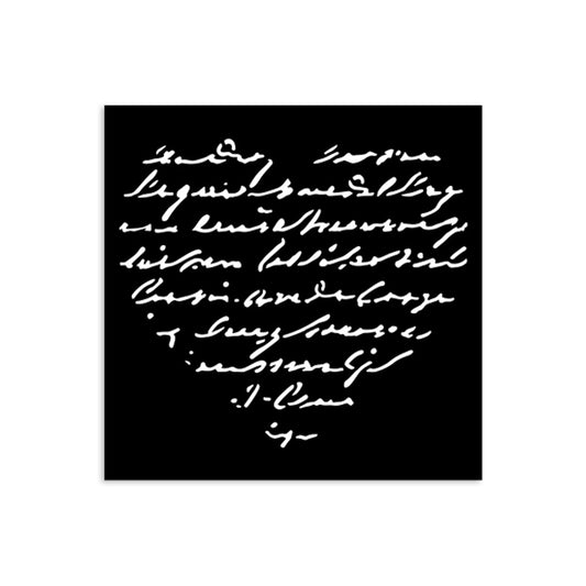 Stensill 12x12sm - Heart with Writing