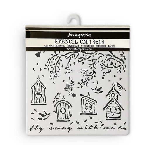 Stensill 18x18sm - Garden nests