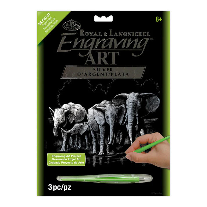 Engraving Art - Silver Foil / Elephant