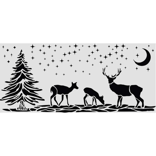 Stensill 12x25sm - Christmas Deers