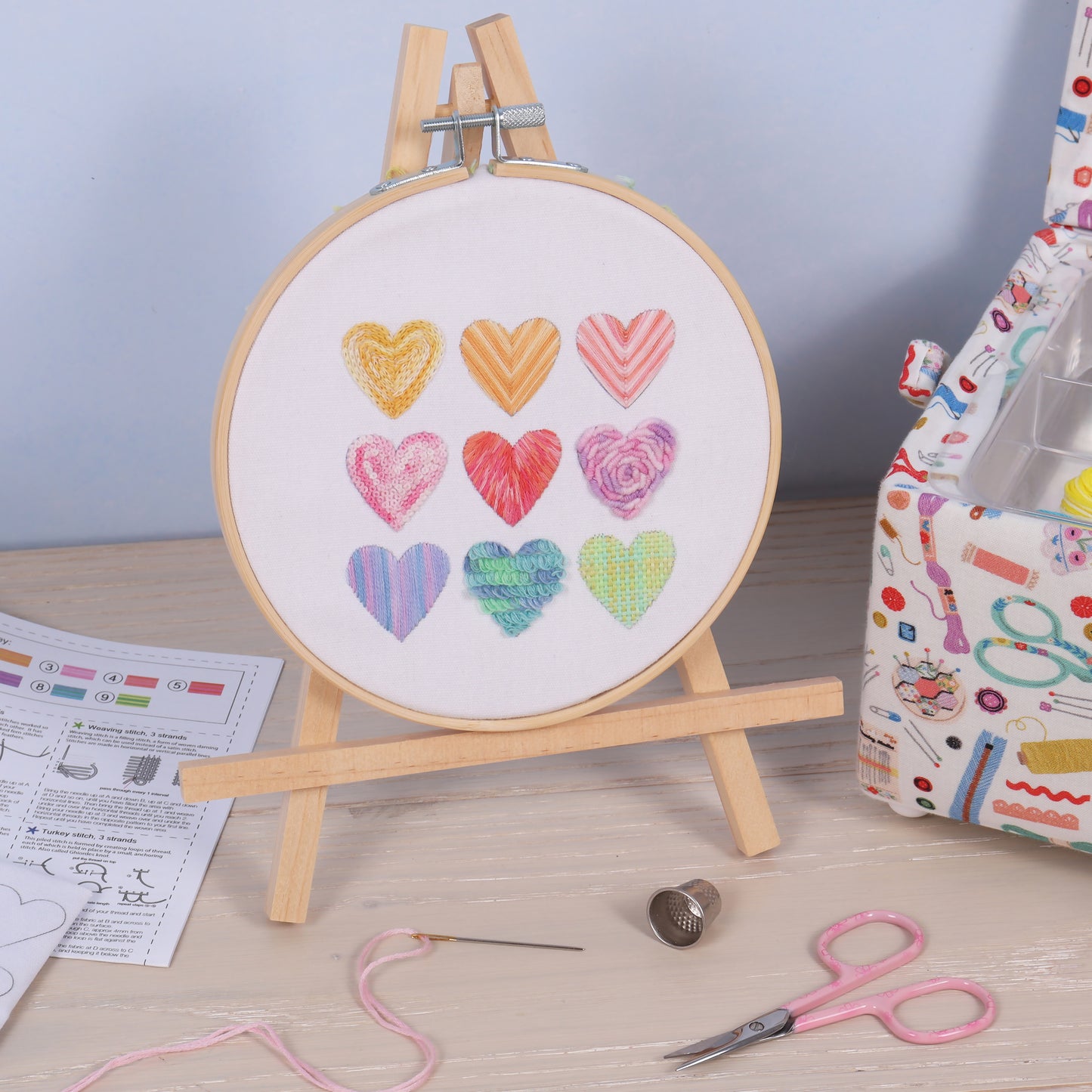 Embroidery Hoop: Obre Hearts