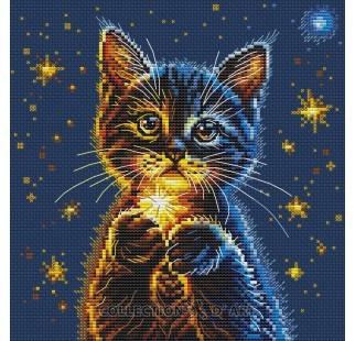 Útsaumur - Kitten's secret stars