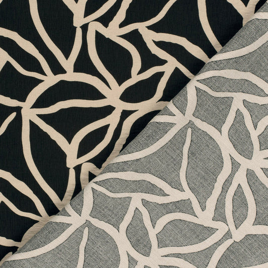 Viscose Nylon Ottoman - Flowers Beige