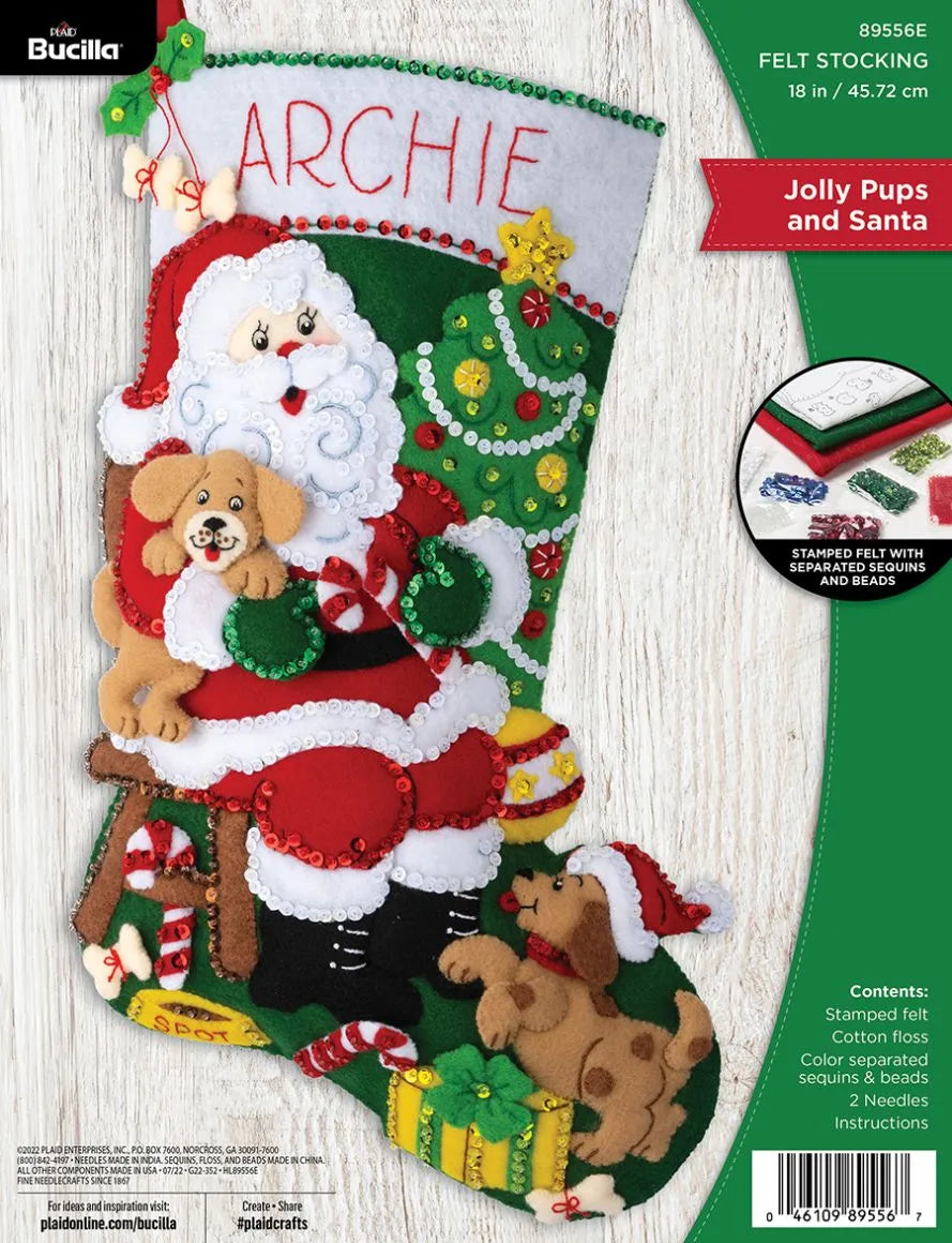 Bucilla - Jolly pups and santa