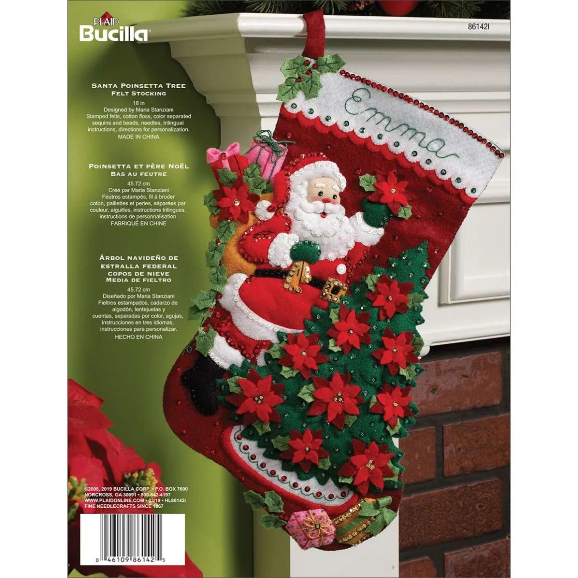 Bucilla - Santa poinsettia