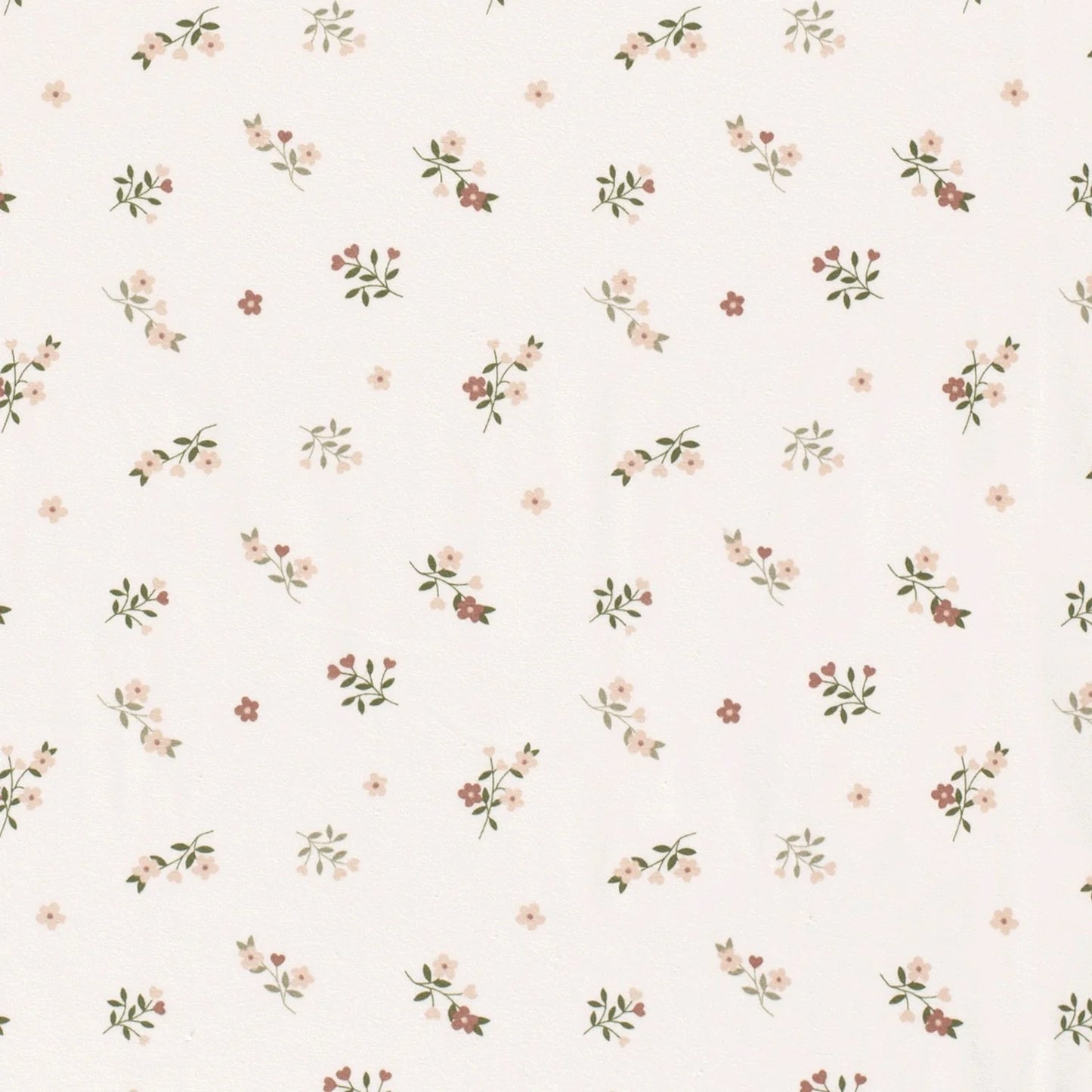 Bómullarjersey - Flowers Off White