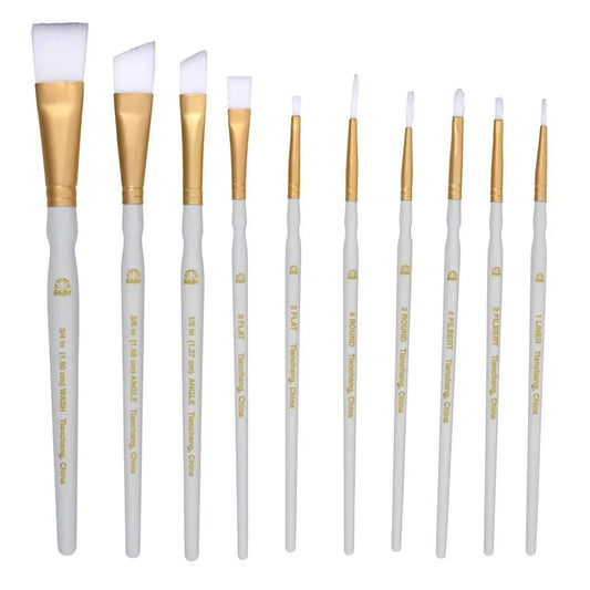 White Nylon Brush Set - 10stk