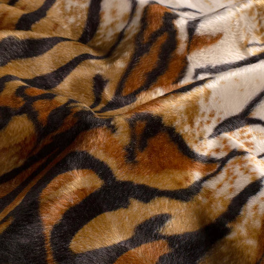 Velour Printed Tigers Camel