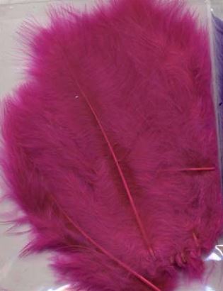 Marabou fjaðrir, Fuchsia, 15 stk