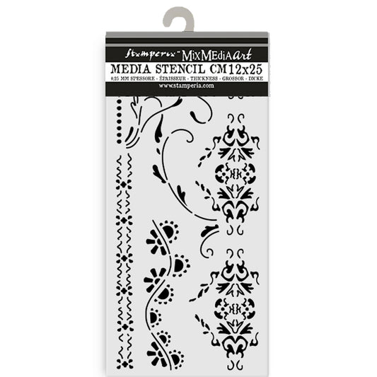 Stensill 12x25sm - Old Lace borders