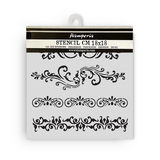 Stensill 18x18sm - Around the world borders