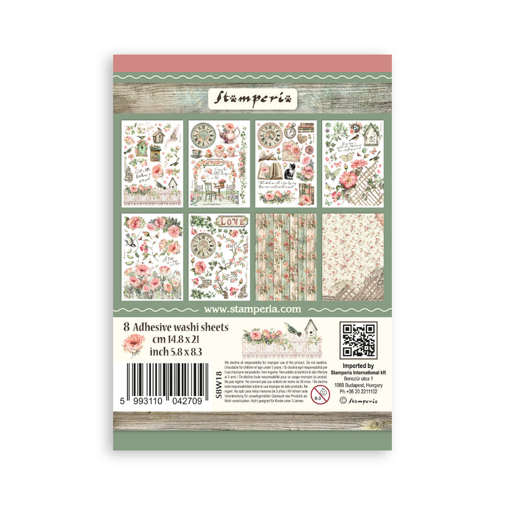 Washi pad 8stk A5 - House of Roses