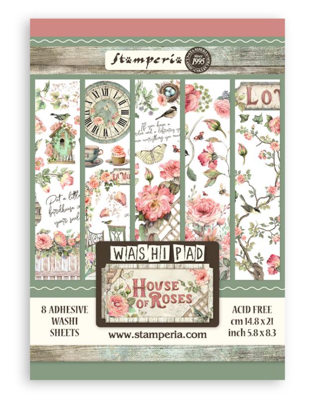 Washi pad 8stk A5 - House of Roses