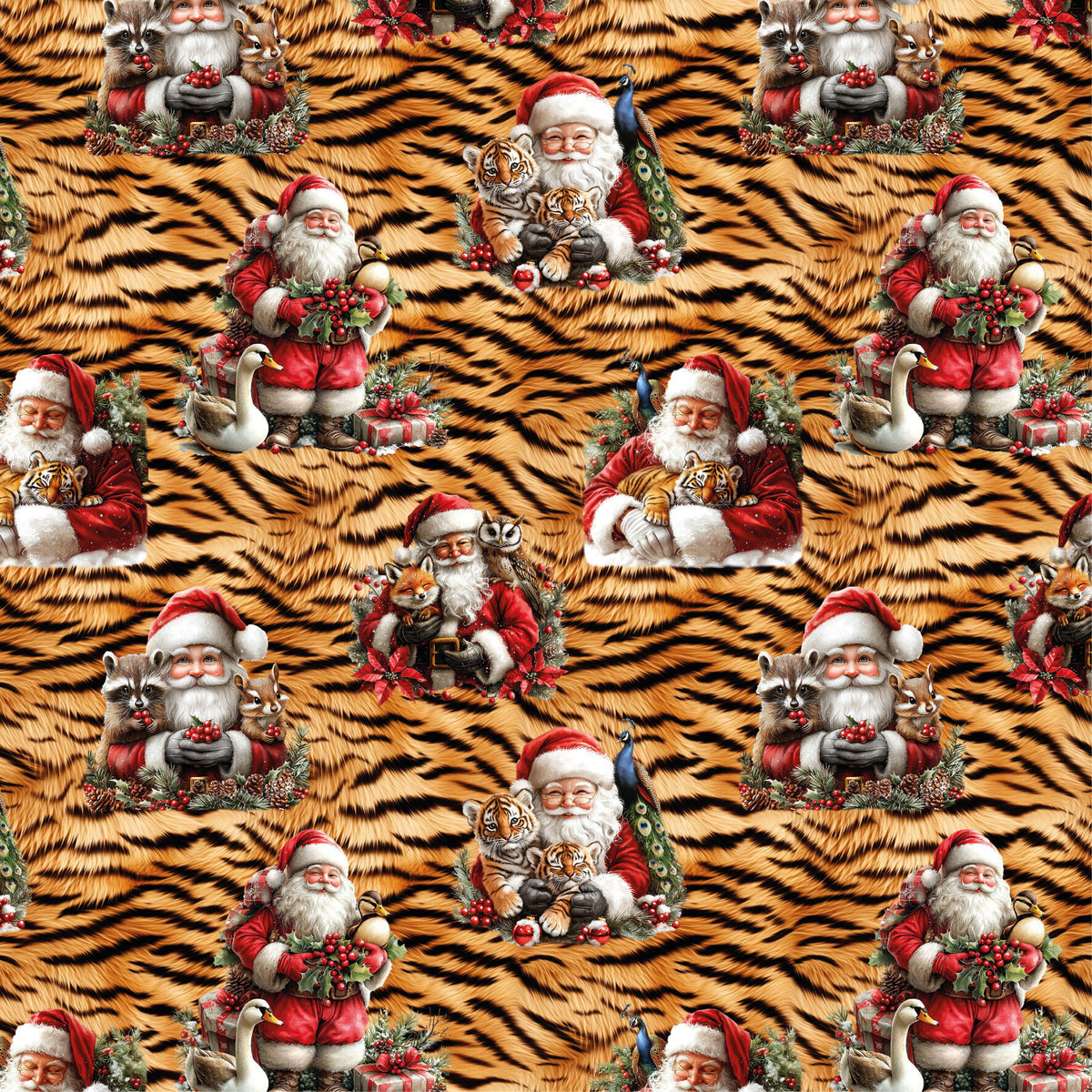 French Terry - Santa's Animals