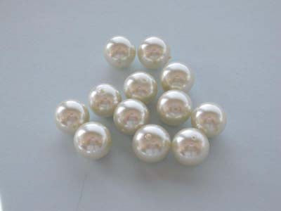 Glass Pearls 12mm - Cream