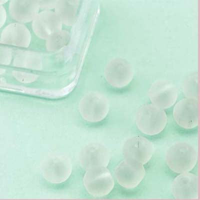 Glass beads transparant matte 6mm