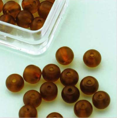 Glass beads transparant matte 6mm