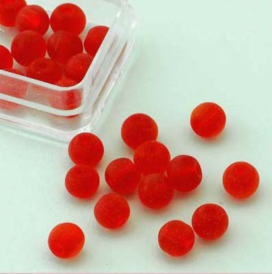 Glass beads transparant mat 6mm