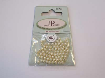 Glass Pearls 4mm - Cream