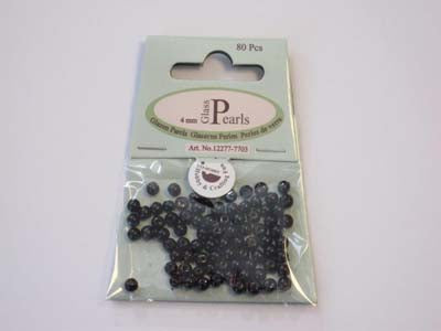 Glass Pearls 4mm - Black