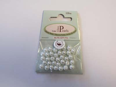 Glass Pearls 6mm - White