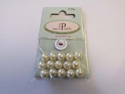 Glass Pearls 10mm - Cream