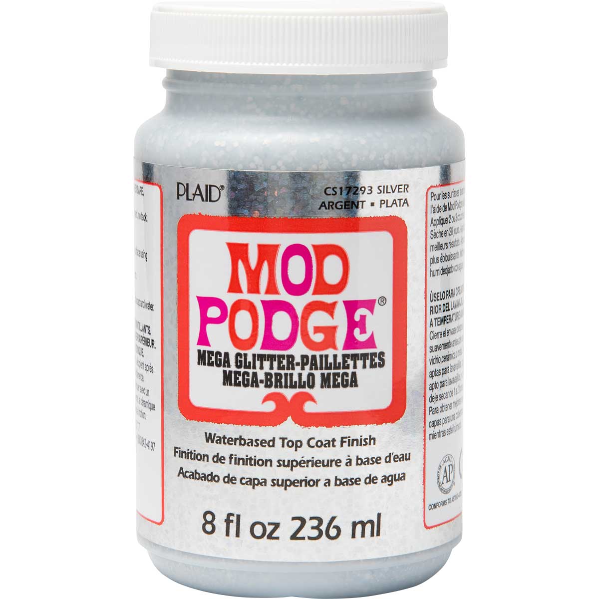 Mod Podge Mega Glitter Silver 8oz