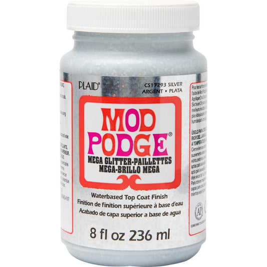 Mod Podge Mega Glitter Silver 8oz