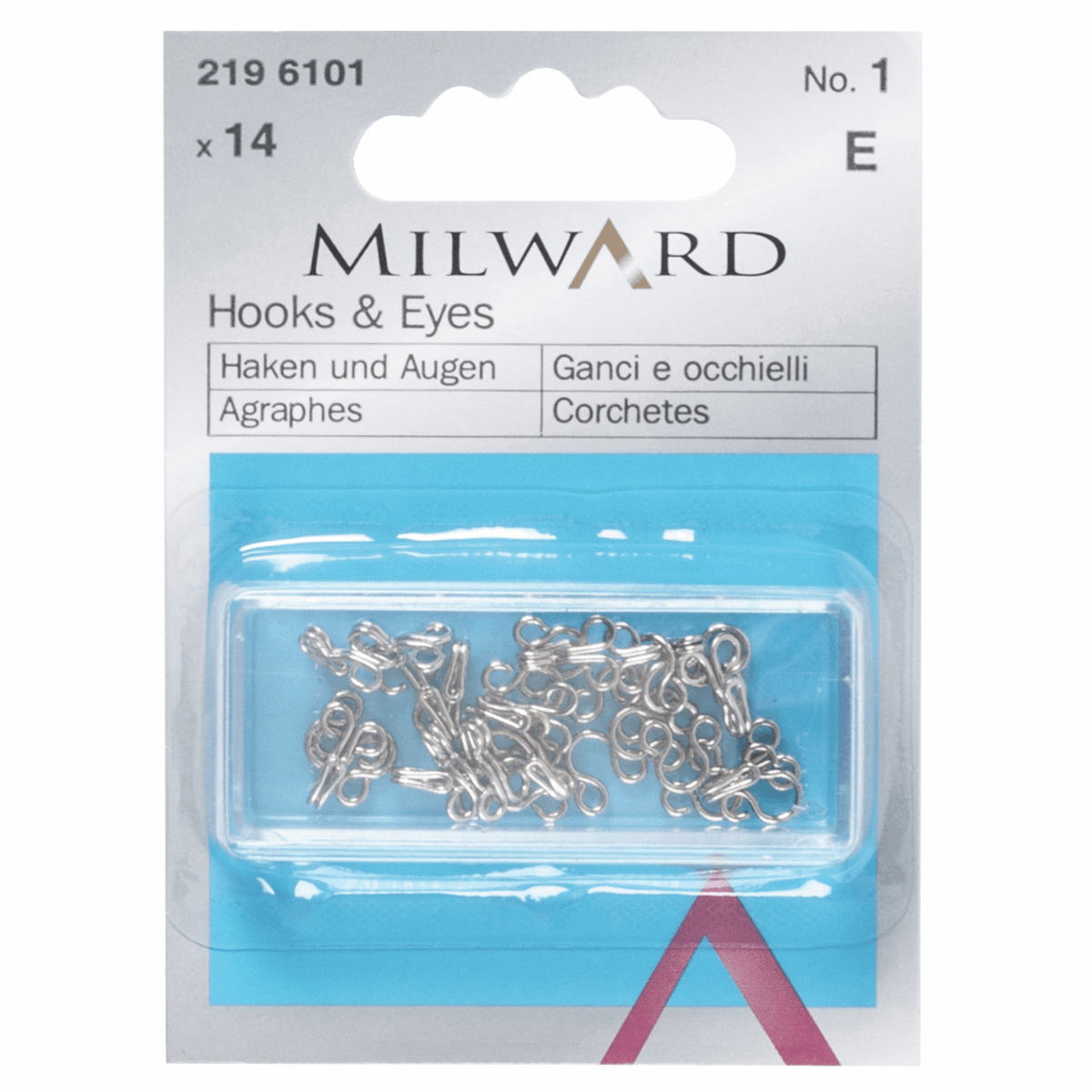 Krækjur silfur - No. 1 14stk